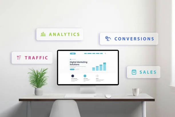 Digital marketing analytics and conversion dashboard